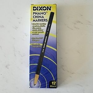 NIB Dixon Phano China Markers Black 12 Count